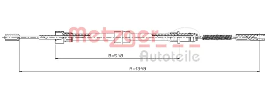 Seilzug, Feststellbremse hinten links hinten rechts METZGER AUTOTEILE 10.7814 Bild Seilzug, Feststellbremse hinten links hinten rechts METZGER AUTOTEILE 10.7814