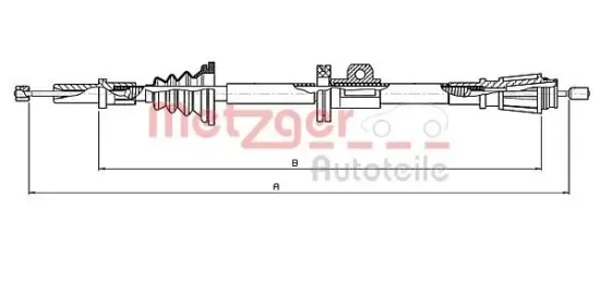 Seilzug, Feststellbremse hinten links hinten rechts METZGER AUTOTEILE 10.8061 Bild Seilzug, Feststellbremse hinten links hinten rechts METZGER AUTOTEILE 10.8061