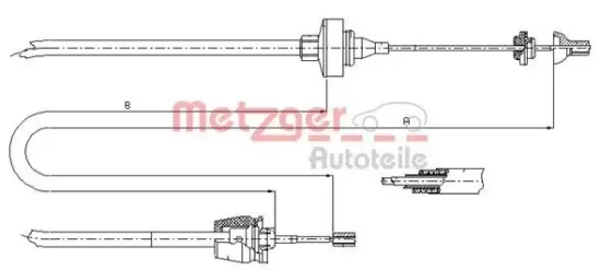 Seilzug, Kupplungsbetätigung METZGER 10.2372 Bild Seilzug, Kupplungsbetätigung METZGER 10.2372