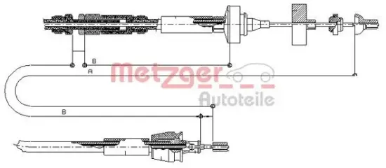 Seilzug, Kupplungsbetätigung METZGER 10.2962 Bild Seilzug, Kupplungsbetätigung METZGER 10.2962