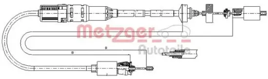 Seilzug, Kupplungsbetätigung METZGER 10.2967 Bild Seilzug, Kupplungsbetätigung METZGER 10.2967