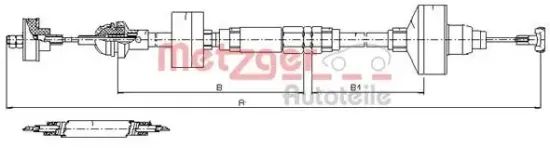 Seilzug, Kupplungsbetätigung METZGER 10.3144 Bild Seilzug, Kupplungsbetätigung METZGER 10.3144