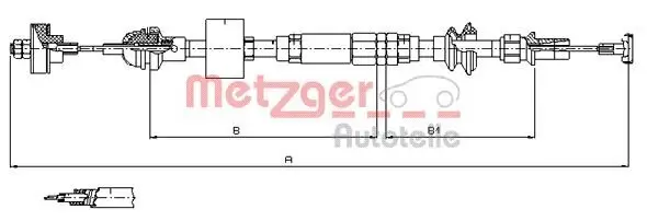 Seilzug, Kupplungsbetätigung METZGER 10.3159