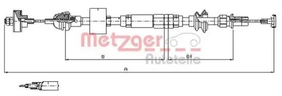 Seilzug, Kupplungsbetätigung METZGER 10.3159 Bild Seilzug, Kupplungsbetätigung METZGER 10.3159