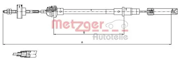 Seilzug, Kupplungsbetätigung METZGER 10.338