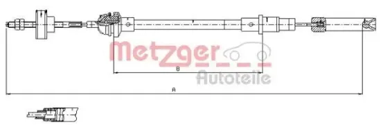 Seilzug, Kupplungsbetätigung METZGER 10.338 Bild Seilzug, Kupplungsbetätigung METZGER 10.338