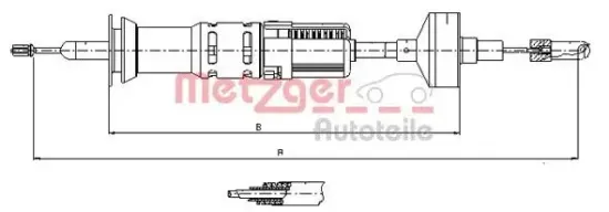 Seilzug, Kupplungsbetätigung METZGER 10.3412 Bild Seilzug, Kupplungsbetätigung METZGER 10.3412