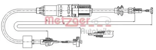 Seilzug, Kupplungsbetätigung METZGER 10.3442 Bild Seilzug, Kupplungsbetätigung METZGER 10.3442