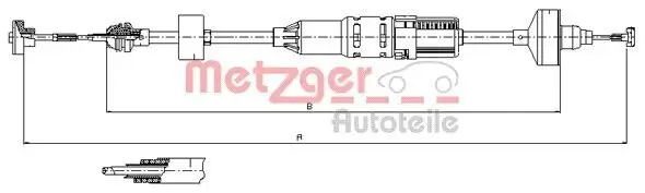 Seilzug, Kupplungsbetätigung METZGER 10.3443