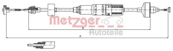 Seilzug, Kupplungsbetätigung METZGER 10.3443 Bild Seilzug, Kupplungsbetätigung METZGER 10.3443