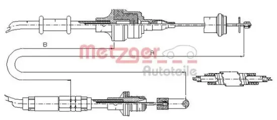 Seilzug, Kupplungsbetätigung METZGER AUTOTEILE 10.3750 Bild Seilzug, Kupplungsbetätigung METZGER AUTOTEILE 10.3750