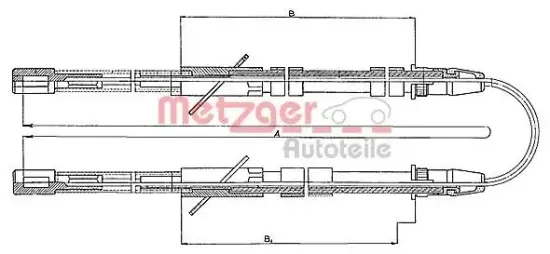 Seilzug, Feststellbremse hinten METZGER AUTOTEILE 10.562 Bild Seilzug, Feststellbremse hinten METZGER AUTOTEILE 10.562