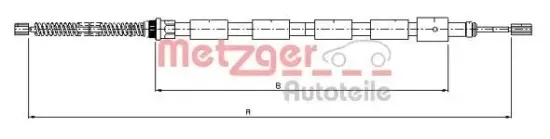 Seilzug, Feststellbremse hinten links METZGER AUTOTEILE 10.602 Bild Seilzug, Feststellbremse hinten links METZGER AUTOTEILE 10.602