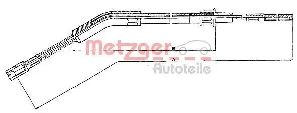 Seilzug, Feststellbremse hinten links hinten rechts METZGER 10.702