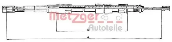 Seilzug, Feststellbremse hinten rechts METZGER 10.7211 Bild Seilzug, Feststellbremse hinten rechts METZGER 10.7211