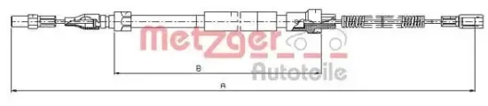 Seilzug, Feststellbremse hinten links hinten rechts METZGER 10.7383 Bild Seilzug, Feststellbremse hinten links hinten rechts METZGER 10.7383