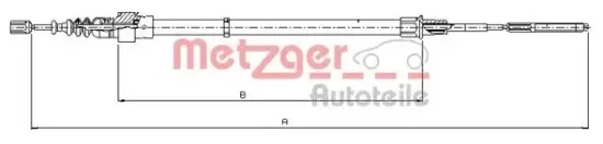 Seilzug, Feststellbremse hinten links hinten rechts METZGER AUTOTEILE 10.7406 Bild Seilzug, Feststellbremse hinten links hinten rechts METZGER AUTOTEILE 10.7406