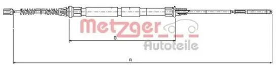 Seilzug, Feststellbremse hinten links hinten rechts METZGER 10.7431 Bild Seilzug, Feststellbremse hinten links hinten rechts METZGER 10.7431