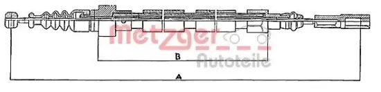 Seilzug, Feststellbremse hinten links hinten rechts METZGER 10.746 Bild Seilzug, Feststellbremse hinten links hinten rechts METZGER 10.746