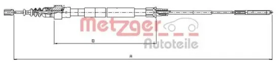 Seilzug, Feststellbremse METZGER 10.7492 Bild Seilzug, Feststellbremse METZGER 10.7492