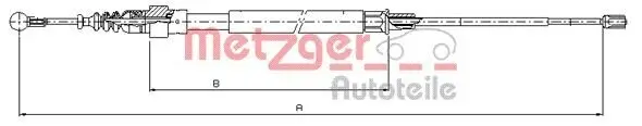Seilzug, Feststellbremse hinten links hinten rechts METZGER AUTOTEILE 10.7509