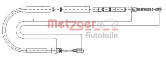 Seilzug, Feststellbremse hinten rechts METZGER AUTOTEILE 10.7536 Bild Seilzug, Feststellbremse hinten rechts METZGER AUTOTEILE 10.7536