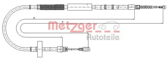 Seilzug, Feststellbremse hinten links METZGER AUTOTEILE 10.7537