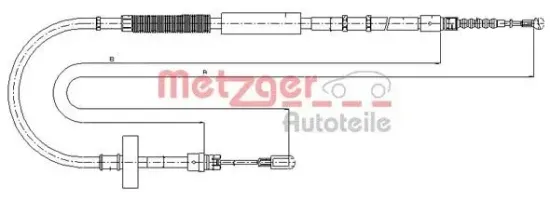 Seilzug, Feststellbremse hinten links METZGER AUTOTEILE 10.7537 Bild Seilzug, Feststellbremse hinten links METZGER AUTOTEILE 10.7537