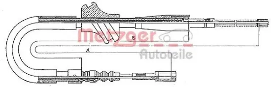 Seilzug, Feststellbremse hinten links METZGER AUTOTEILE 10.753 Bild Seilzug, Feststellbremse hinten links METZGER AUTOTEILE 10.753