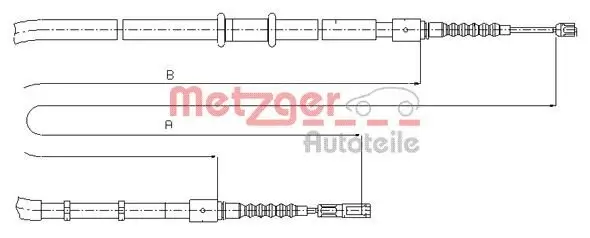 Seilzug, Feststellbremse hinten links hinten rechts METZGER AUTOTEILE 10.7545