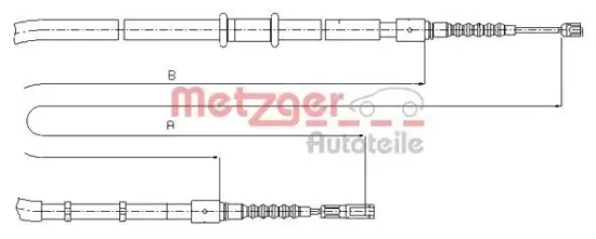 Seilzug, Feststellbremse hinten links hinten rechts METZGER AUTOTEILE 10.7545 Bild Seilzug, Feststellbremse hinten links hinten rechts METZGER AUTOTEILE 10.7545