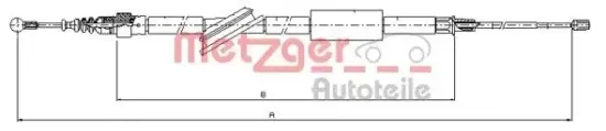 Seilzug, Feststellbremse hinten links hinten rechts METZGER 10.7561 Bild Seilzug, Feststellbremse hinten links hinten rechts METZGER 10.7561