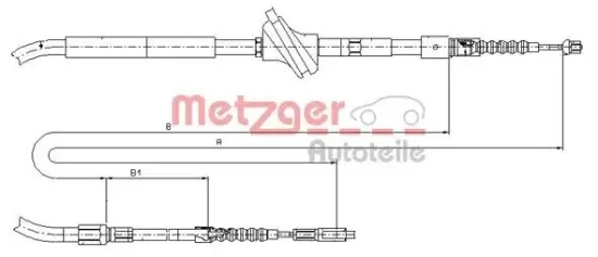 Seilzug, Feststellbremse METZGER 10.7583 Bild Seilzug, Feststellbremse METZGER 10.7583