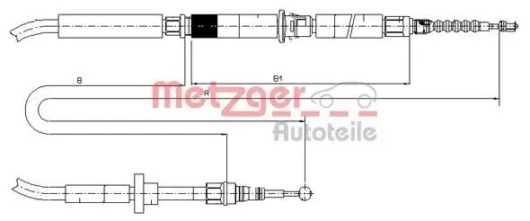 Seilzug, Feststellbremse hinten links hinten rechts METZGER AUTOTEILE 10.7589