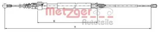 Seilzug, Feststellbremse hinten links hinten rechts METZGER AUTOTEILE 10.7625 Bild Seilzug, Feststellbremse hinten links hinten rechts METZGER AUTOTEILE 10.7625