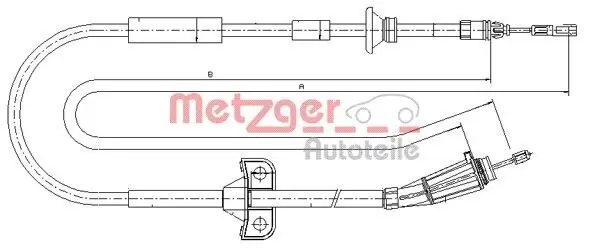Seilzug, Feststellbremse hinten links hinten rechts METZGER AUTOTEILE 10.8065