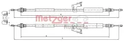 Seilzug, Feststellbremse hinten links hinten rechts METZGER 10.8225