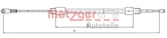 Seilzug, Feststellbremse hinten links METZGER AUTOTEILE 10.9321 Bild Seilzug, Feststellbremse hinten links METZGER AUTOTEILE 10.9321