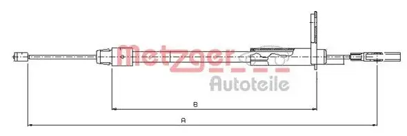 Seilzug, Feststellbremse hinten rechts METZGER AUTOTEILE 10.9327