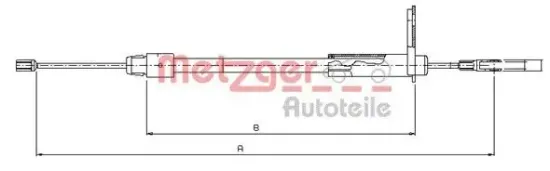 Seilzug, Feststellbremse METZGER 10.9434 Bild Seilzug, Feststellbremse METZGER 10.9434