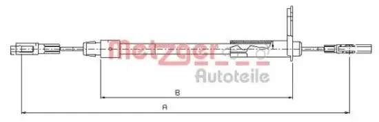 Seilzug, Feststellbremse hinten links METZGER AUTOTEILE 10.9441 Bild Seilzug, Feststellbremse hinten links METZGER AUTOTEILE 10.9441