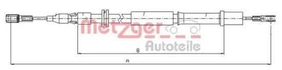 Seilzug, Feststellbremse hinten links hinten rechts METZGER 10.9832 Bild Seilzug, Feststellbremse hinten links hinten rechts METZGER 10.9832