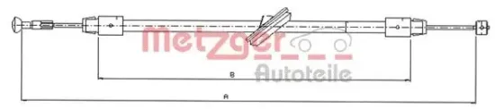 Seilzug, Feststellbremse vorne METZGER AUTOTEILE 10.9834 Bild Seilzug, Feststellbremse vorne METZGER AUTOTEILE 10.9834