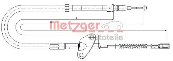 Seilzug, Feststellbremse hinten links METZGER 10.9872