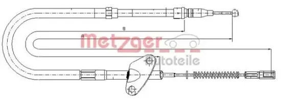 Seilzug, Feststellbremse hinten links METZGER 10.9872 Bild Seilzug, Feststellbremse hinten links METZGER 10.9872