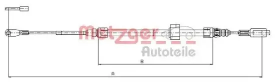 Seilzug, Feststellbremse METZGER 10.9883 Bild Seilzug, Feststellbremse METZGER 10.9883