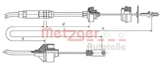 Seilzug, Kupplungsbetätigung METZGER 11.2195 Bild Seilzug, Kupplungsbetätigung METZGER 11.2195