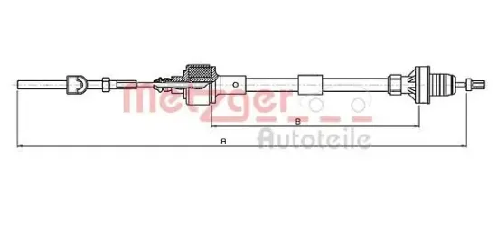 Seilzug, Kupplungsbetätigung METZGER 11.2532 Bild Seilzug, Kupplungsbetätigung METZGER 11.2532