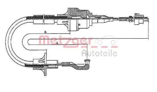 Seilzug, Kupplungsbetätigung METZGER 11.256 Bild Seilzug, Kupplungsbetätigung METZGER 11.256