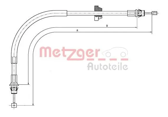 Seilzug, Feststellbremse vorne METZGER 11.5571